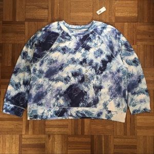NWT blue tie dye sweater